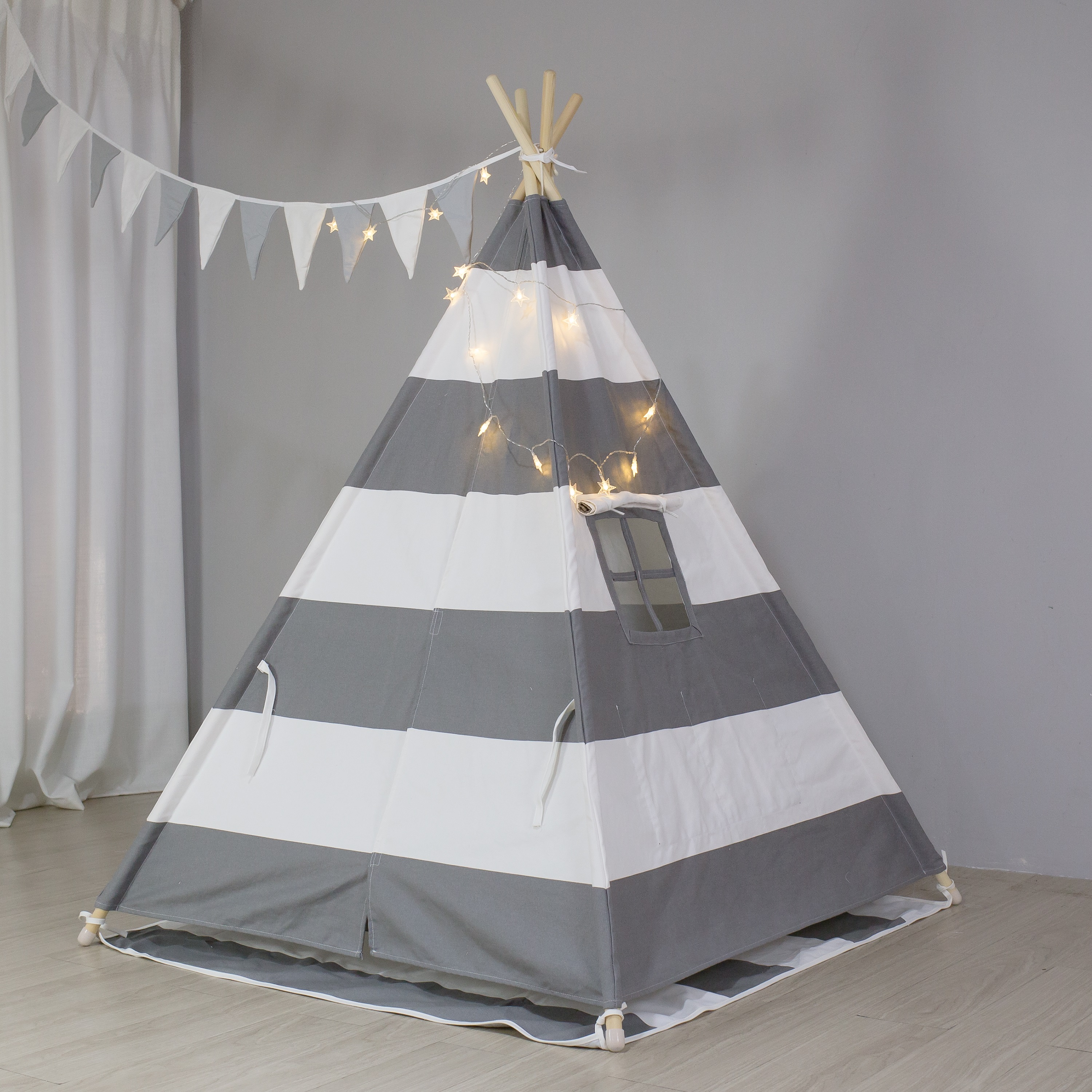 Cheap Goat Tents Indian cotton canvas kids play teepee tent camping 4 poles wood rods cloth indoor outdoor Tents 
